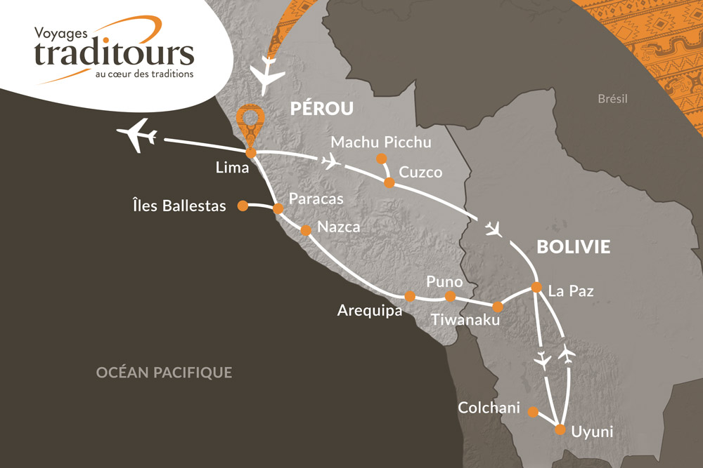 Illustration du trajet du voyage