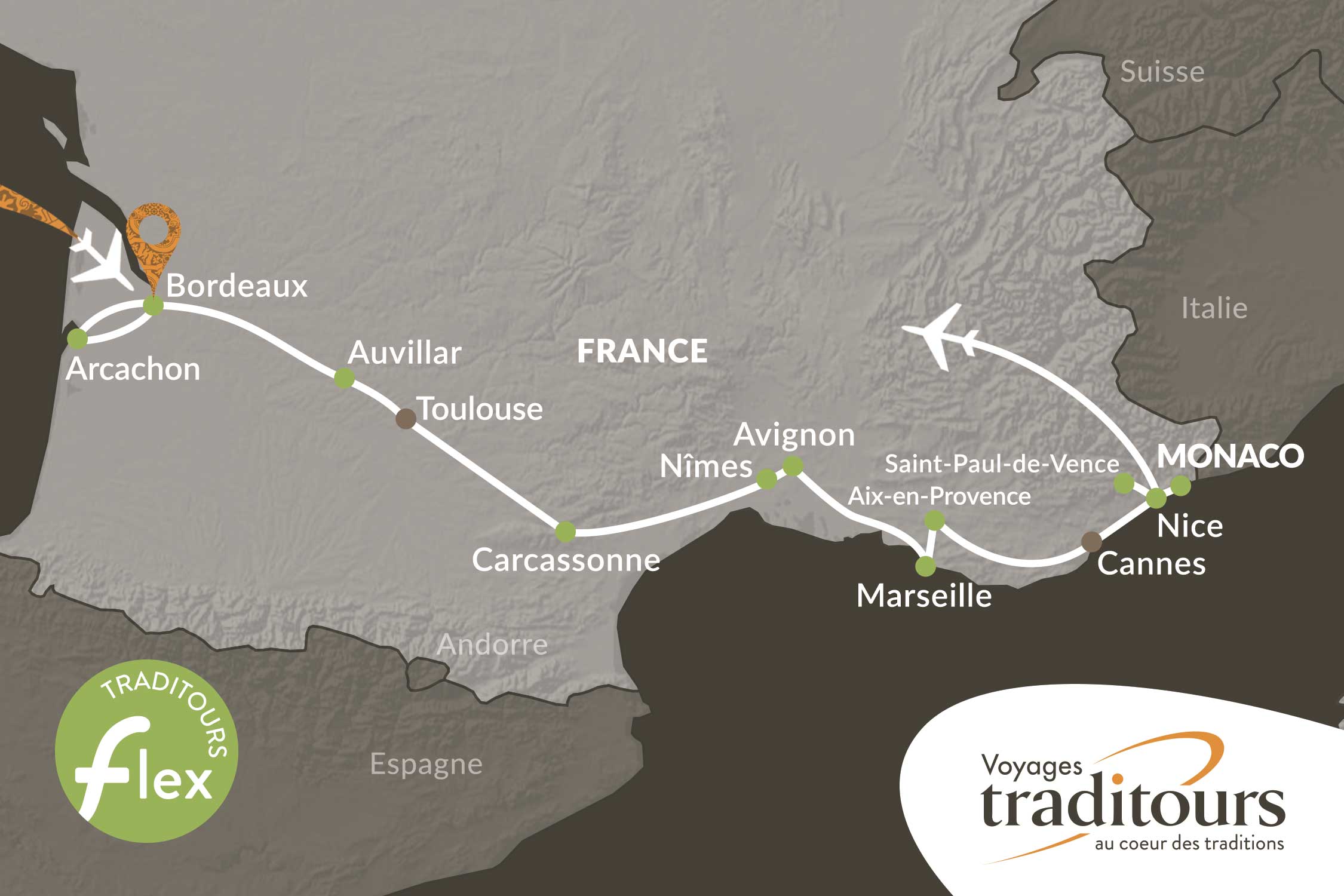 Illustration du trajet du voyage