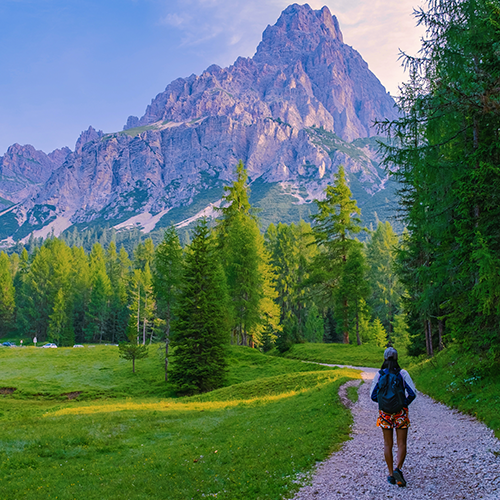 Merveilleux sentier dans le parc naturel de Adamello-Brenta